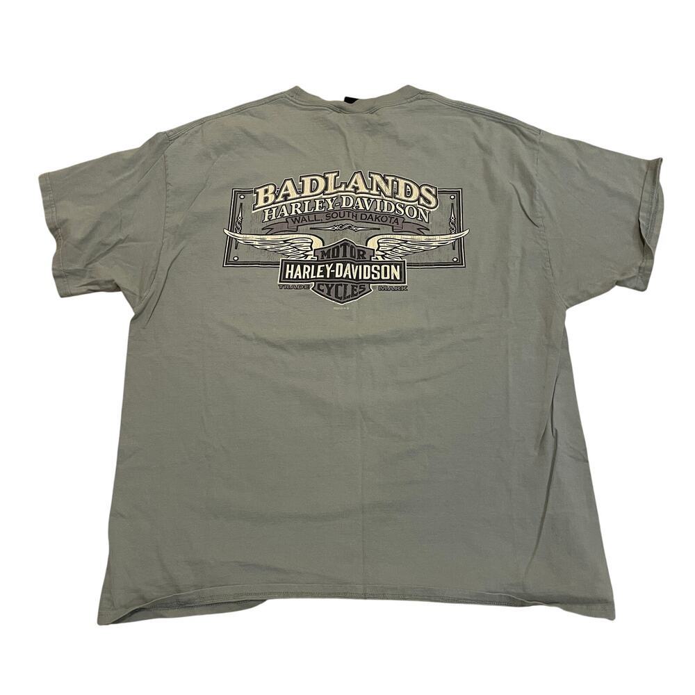 Harley-Davidson Badlands South Dakota Graphic T-Shirt, XL | Green Biker Tee